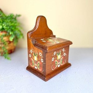 Vintage Wood Recipe Box for 3x5" Cards Hand Painted Nordic Folk Art Rosemaling Salt Cellar Keeper Spice Organizer Storage - Etsy Canada