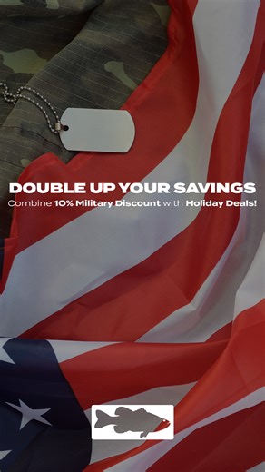 HOT DEAL ALERT!!! Shop Holiday Sales 🔗https://bit.ly/3spTqdC Steps for Military/Veteran Verification 👉https://bit.ly/466ebIR Extra 10% Off Savings for Military and Veterans on *Eligible Weekly Deals! *Exclusive Offer Ends January 9, 2024. [ #TackleWarehouse | #DoubleUp ] | Tackle Warehouse