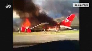 Peru plane ablaze