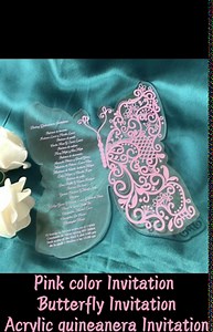 Butterfly Shape Acrylic Invitation,Sweet 15th,Sweet sixteen Birthday invite, Acrylic Quinceanera Invite,Custom Acrylic Quinceanera Invitation,Butterfly Wedding Invitation,10pcs