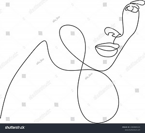 Continuous Line Drawing Portrait Beautiful Womans Stock Vector (Royalty Free) 2393905121 | Shutterstock