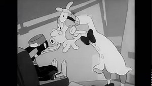 There were some shake-ups at the Warner Bros./Leon Schlesinger cartoon studio right before World War II. When Tex Avery left the studio over a disagreement with Schlesinger over the ending to a Bugs Bunny cartoon (see our previous post about that!), Bob Clampett took over his directorial unit. Clampett's assistant and co-director at the time, Norman McCabe, was promoted to director of Clampett's original crew. McCabe's directorial stint only lasted about one year. Due to the United States joinin