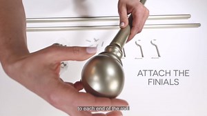 Chaps Home Ball, ¾” Diameter Window Curtain Rod and Finial Set, Grey, Adjustable 66"-120"