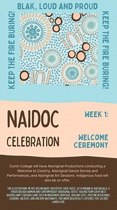 🖤💛❤️ Join us at Curtin College today, where we will have Aboriginal Productions conducting a Welcome to Country, Aboriginal Dance Stories and Performances, and Aboriginal Art Sessions. National NAIDOC Week celebrations are held across Australia in the first week of July each year (Sunday to Sunday), to celebrate and recognise the history, culture and achievements of Aboriginal and Torres Strait Islander peoples. It is an opportunity for all Australians to learn about First Nations cultures and