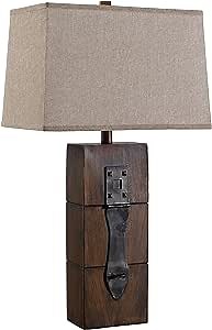 Kenroy Home 32091WDG Locke Table Lamps, Medium, Wood Grain