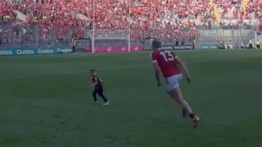 Watch adorable moment Cork GAA hero plays with his son in front of 'sea of red'