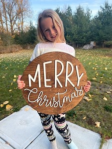 Merry Christmas Wood Sign | Round Wood Christmas Sign Wall Decor - Etsy Canada