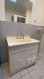Wait until you see this amazing bathroom refresh 🤩 A perfect example of working with existing plumbing inlets whilst tweaking your layout and completely refreshing bathroom products and design. The result? A bathroom with form and flow for a family to enjoy. Save for future inspo. Reece featured products 🛁 : Posh Solus back to corner freestanding bath, Mizu Drift brushed nickel tapware, Roca Inspira semi inset basin, Posh Domaine mirrored cabinet and wall hung vanity. | Reece Bathrooms