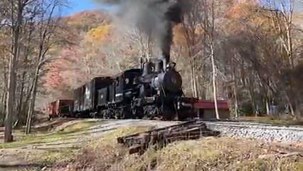 Here’s a look back to early November when Climax locomotive No. 9 pulled a short freight train during our Rail Heritage Photography Weekend. Information regarding events in 2022 will be announced in January! | Cass Scenic Railroad