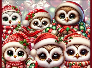 Christmas Baby Owls