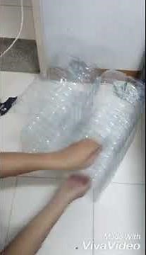 DIY Shoe organizer out of water bottles