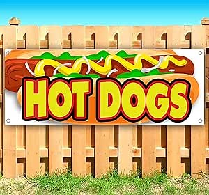 Hotdogs Banner 13 oz | Non-Fabric | Heavy-Duty Vinyl Single-Sided with Metal Grommets