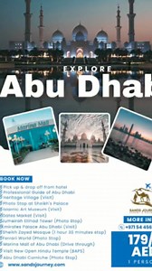 Discover the grandeur of Abu Dhabi with our full-day city tour, featuring the magnificent Emirates Palace, organized by Sands Journey Tourism. Tour Highlights: Emirates Palace: Explore this luxurious hotel, renowned for its stunning architecture and opulent interiors. Capture breathtaking views and enjoy a guided tour of its beautiful gardens and lavish spaces Sheikh Zayed Grand Mosque: Visit one of the largest mosques in the world, known for its stunning white marble and intricate design. Exper
