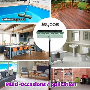 [Hot Item] Joybos Floor Tile Cleaning Long Handle 2 in 1 Squeegee Broom Floor Scrub Brush Floor Scrub Brush
