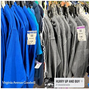Where are my screen printers and/or monogram people??! Goodwill Virginia Avenue has these sweatshirts on the boys rack (could use for boys or girls) SEVERAL available! Blue tags are half off through today so the Royal blue sweatshirts would be $1.50 each  Regular price is only $2.99!! Go grab these up and “get to work” doing what you do best !! Would be PERFECT to personalize for local schools/sports/activities etc. 勇勇勇勇勇 | Goodwill Geek | Facebook
