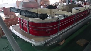 KinOcean Custom 18FT Pontoon Boat Logs and Floats for Houseboat