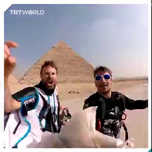 French wingsuit daredevil Frederic Fugen flew past the pyramids of Giza closer than any wingsuit pilot before him. | TRT World