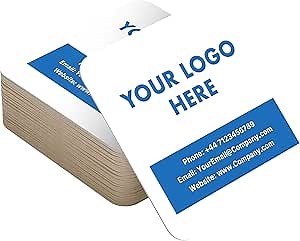 Personalized Corporate Drinks Mats Pack of 48 Card Coasters - Your Logo Text