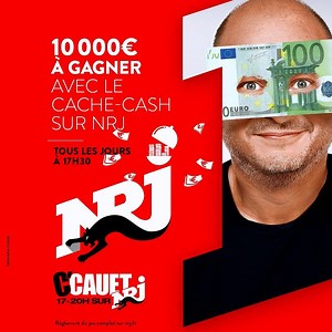 Gagnez 10 000 euros 💸 dans le Cache Cash sur #NRJ, avec Cauet, à 17h30 ! 10 000€ en jeu tous les jours ! Complètement ouf non ? Pour jouer, inscrivez-vous maintenant en envoyant CAUET au 7 10 12 et rendez-vous sur NRJ à 17h30 !!! (2 x 0.75€ coût d’un sms) Si vous gagnez ce soir, que feriez-vous cet argent ? | NRJ