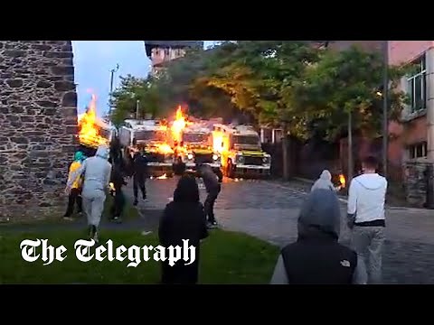 Nationalist youth throw petrol bombs at police in Northern Ireland