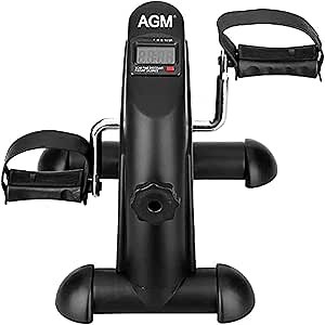 Mini Exercise Bike, AGM Under Desk Bike Pedal Exerciser Foot Cycle Arm & Leg Pedal Exerciser with LCD Screen Displays
