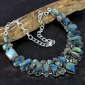 Handmade Sterling Silver Labradorite Necklace: Natural Gemstone Jewelry - Etsy