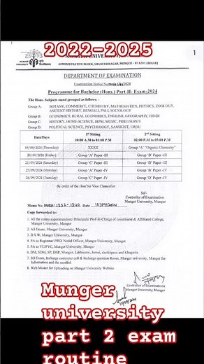 Munger university part 2 2022-2025 exam routine 😁✍️