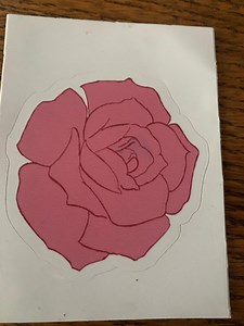 Pink Rose Sticker - Hand Drawn Design - Etsy Australia