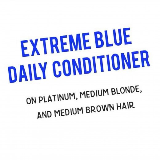 Extreme Blue! 󾬓󾮖 Strand tests shown are one application of Extreme Blue Daily Conditioner on platinum blonde, medium blonde, and medium brown hair. Conditioner was applied for 5 minutes to damp hair and rinsed with hot water. Extreme Blue conditioners can be used to keep bright or dark blue hair colorful without fading or re-dyeing! You can also apply them blonde or brown hair to add color, or to green, teal, purple, or red hair to change colors. When applying Extreme Blue conditioners to a no