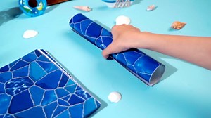 Nuanchu Vinyl Pool Liner Patch Self-Adhesive PVC Repair Patch for Swimming Pools Inflatable Boat(Marble,28 x 80 Inch)