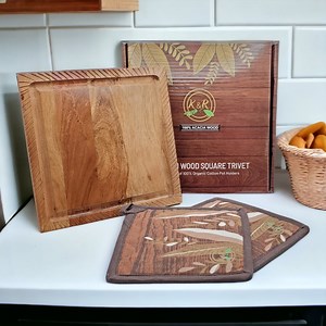 Trivet | Cutting Board | Serving Board | Natural Wood Acacia | Charcuterie | Sustainable Hardwood | 1O0% Organic Cotton Hot Pads for Kitchen - Etsy Australia