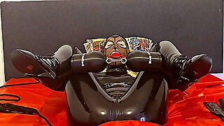 Latex Girl Having Massive Orgasm With Huge Dildo While Bound And In Full Latex Cover And Ballet Heel - RedPorn.Tv