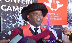 Pitso Mosimane receives with Honorary Doctorate