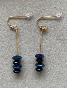 Blau Luster Stones Gold Fisch-Haken-Draht-Tropfen-Ohrring - Etsy.de
