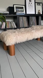 Mongolian Sheepskin Bench: Chunky Leg Ottoman Footstool - Etsy Canada