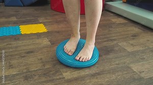Exercises on feet for sensory integration dysfunction. Sensory processing disorder. rehabilitation of sensory impairments
