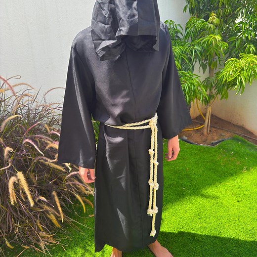 Medieval Black Robe Costume, Hooded Monk Priest Outfit - Etsy
