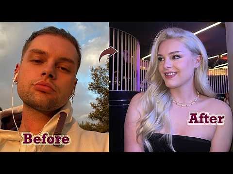 A young man who looks incredibly stunning as a woman after makeup | Cross-dressing transformation.