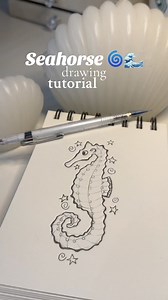 2.9K views · 106 reactions | ⚓️#seahorse #drawing #tutorial #sketch #viral #howtodraw #easy #CapCut | SketchyCore | Facebook