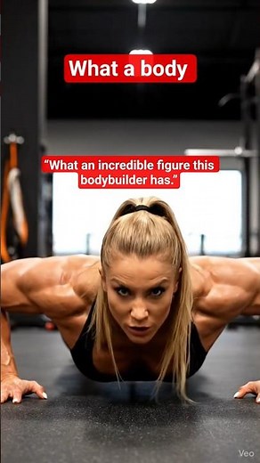 Ultra HD American Female Bodybuilder Doing Lightning-Fast Push-Ups | Extreme Strength