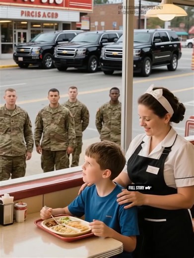 Every morning, a waitress quietly served breakfast to a lonely boy — until one day, four black SUVs arrived at the diner, and soldiers entered with a letter that shocked the entire town. 💔😳 Jenny, a 29-year-old waitress at Rosie’s Diner, had been secretly giving meals to the same quiet, hungry boy for weeks. When he suddenly stopped coming, she grew worried. Then the soldiers showed up… and everything changed. (check in the first comment👇) | Delaware Racing
