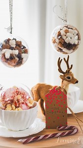 If you love making edible Christmas gifts like I do, then give these hot chocolate Christmas baubles a try! They’re so easy to make, and each bauble makes enough for it and enormous mug of hot chocolate or two regular sized ones. This is the white chocolate candy, cane and pink marshmallow one. There’s also a dark chocolate and caramel hot chocolate bauble and a milk chocolate and peanut butter hot chocolate bauble! . https://www.notquitenigella.com/2023/12/16/hot-chocolate-baubles-christmas/ | 