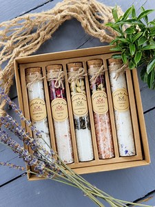 Essential Oil Bath Salt Collection Sampler Box | Natural Soak Gift Set - Etsy UK