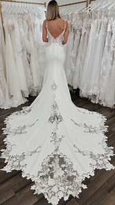 Brand new arrival ❤️ Cyra is bringing elegance and sexy vibes if you are looking for a jaw dropper!!  Seriously though…. THAT TRAIN!!!  Book your appointment for January over on our website and we look forward to helping you fall in love all over again 﫶﫶﫶 xx | Dress Me Pretty Bridal Room | Facebook