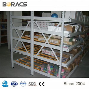 [Hot Item] Medium Duty Gravity Carton Flow Racking with Wheels, Selective Warehouse Roller Racking System