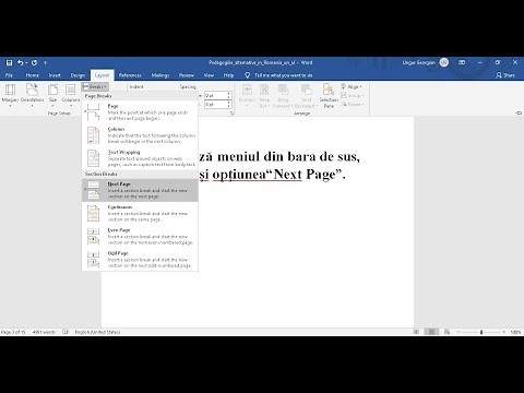 Cum numerotezi paginile, în Microsoft Word, începând cu o anumită pagină (pe care o specifici) ?
