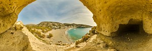 Matala Beach and Caves, Heraklion, Crete, Greece 360 Panorama | 360Cities