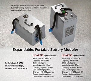 [Hot Item] Expandable/Portable LiFePO4 Battery Modules ,High Quality Lithium Battery 48V30Ah 48V50Ah Packs for EVs boat  with CE Cerficiate