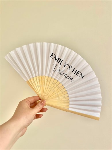 Personalised Paper Hand Fan: Vinyl Text, Party Favor - Etsy UK