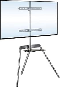 Easel TV Stand - TV Tripod | Holds Up to 88 Pounds and Fits 43-65 Inch Flat & Curved Screens | Quickly Assembles with SNAP-Lock Technology | Portable Minimalist Display TV Stand